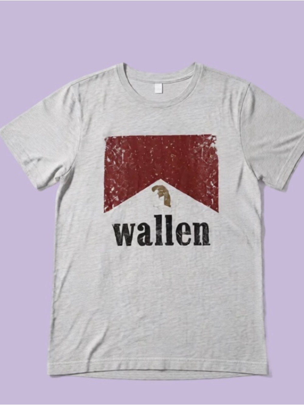 Wallen Short-Sleeve Graphic Tee in Light Gray with Rust Accent